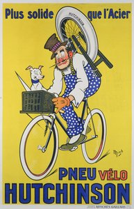 Poster Advertising Hutchinson Bicycle Tyres by Mich