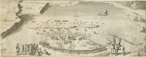 High Offley - Shebben Pool: engraving by Michael Burghers