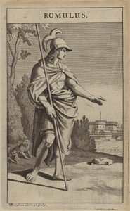 Romulus, one of the mythical twin founders of Rome by Michael Burghers