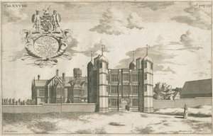 Tixall Hall and Gatehouse (engraving) by Michael Burghers