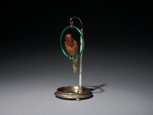 Parrot on a Perch (Parrot), firm of Peter Carl Fabergé by Michael Evlampievich Perkhin
