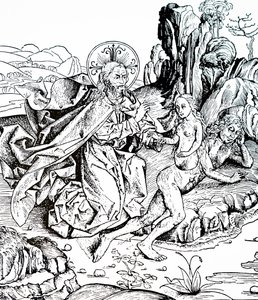 The Creation of Adam and Eve from the Nuremberg Chronicle by Michael & Pleydenwurff W. (d.1494) Wolgemuth
