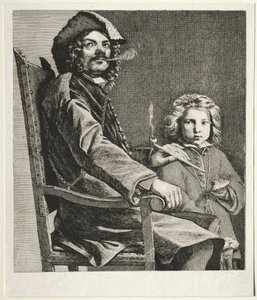 Man Smoking a Pipe and a Small Boy by Michael Sweerts