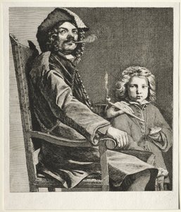 Man Smoking a Pipe and a Small Boy by Michael Sweerts