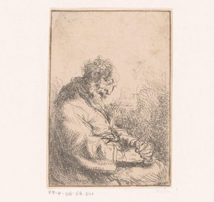 Sleeping Old Man in a Chair by Michael Willmann (attributed to)
