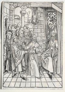 Christ Before Caiaphas (verso) by Michael Wolgemut