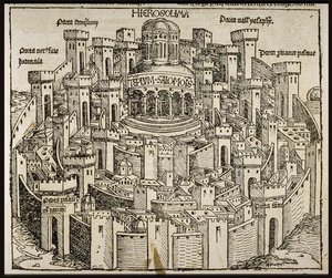 Jerusalem from the Schedels Chronicle of the World by Michael Wolgemut