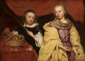 Two Girls as Saint Agnes and Saint Dorothea, c. 1650 by Michaelina Wautier