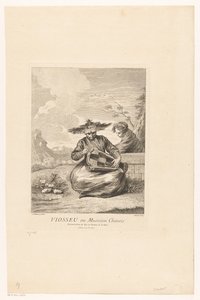Man in Lotus Position with Hurdy-Gurdy (Series of Asian Scenes from the Collection of the Château de la Muette)
