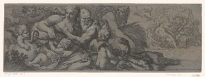 Faun with Bacchante and Putti by Michel Dorigny (attributed to)