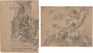 Studies of Angels (recto); Panthea before Cyrus? (verso) by Michel Dorigny