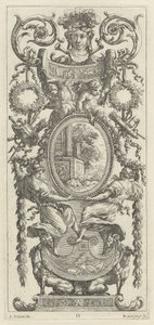 Ornamental Panel Surmounted with a Head Flanked by Foliage
