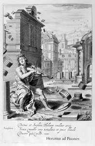 Amphion Builds the Walls of Thebes by the Music of His Violin by Michel de Marolles