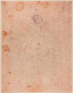 Figure studies, in part from the Expulsion from Paradise in the Sistine Chapel by Michelangelo (after) Buonarroti