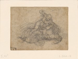 David and Goliath. Verso Ruled Architectural Studies, ca. 1550-1556, I, 32c