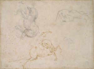 A Horseman charging and other Studies