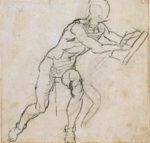 A Nude Seated Man, c1490-1560 by Michelangelo Buonarroti
