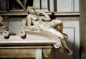 Allegory of the Aurora. Tomb of Laurent II of Medicis. Marble Sculpture 1531