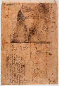 Autograph architectural studies and poetic fragments by Michelangelo Buonarroti
