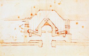 Drawing of Fortifications for Florence, design by Michelangelo Buonarroti, Italy
