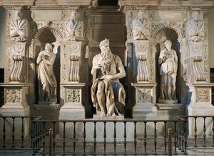 Rachel, Moses and Leah, detail from tomb of Julius II, by Michelangelo