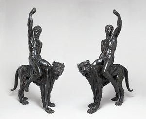 Nude bacchants riding panthers by Michelangelo Buonarroti