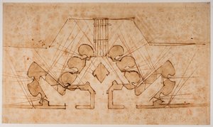 Plan of fortification of a gateway by Michelangelo Buonarroti