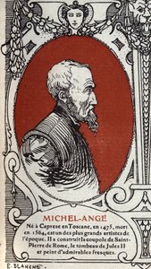 Portrait of the Italian Renaissance painter, Michelangelo Buonarroti known as Michelangelo by Michelangelo Buonarroti