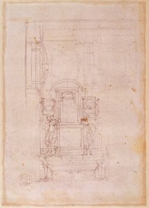 Preparatory Drawing for the Tomb of Pope Julius II by Michelangelo Buonarroti
