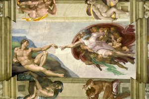 Sistine Chapel Ceiling (1508-12): Creation of Adam by Michelangelo Buonarroti