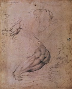 Sistine Chapel Ceiling (1508-12): Sketches of the Figure of Eve from the Scene of The Original Sin by Michelangelo Buonarroti