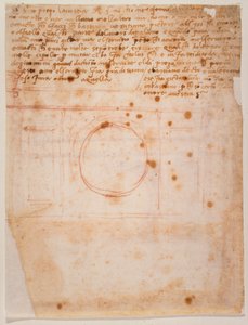 Sketches for the drum of the dome of Santa Maria del Fiore and letter to the cardinal of Bibbiena by Michelangelo Buonarroti