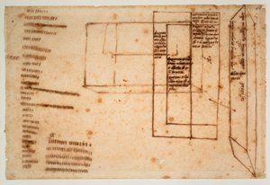 Sketches of marble blocks for the tomb of Julius II by Michelangelo Buonarroti