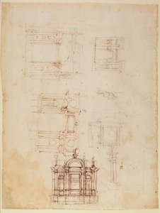 Studies for Architectural Composition in the Form of a Triumphal Arch, c.1516 by Michelangelo Buonarroti