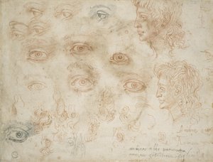 Studies of Two Heads by Michelangelo Buonarroti