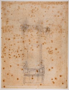 Studies of a window and door for the Laurentian recess by Michelangelo Buonarroti