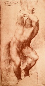 Study for one of the figures of the Last Judgement by Michelangelo Buonarroti