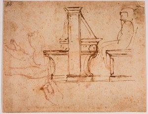 Study for the ceiling of the reading room of the Laurentian Library by Michelangelo Buonarroti