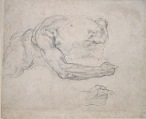 Study of a Man Rising from the Ground by Michelangelo Buonarroti