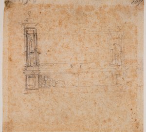 Study of Double Tomb Wall for the New Sacristy by Michelangelo Buonarroti