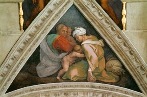 The Ancestors of Christ: Ozias Sistine Chapel ceiling in the Vatican by Michelangelo Buonarroti