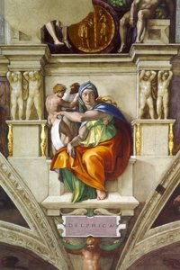 The Delphic Sibyl, Sistine Chapel Ceiling, Vatican by Michelangelo Buonarroti