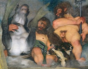 Allegory of the Elements, Neptune and Triton with Cerberus (detail)