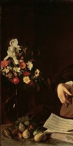 The Lute Player (detail) by Michelangelo Merisi Caravaggio