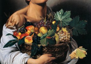 Boy with a Basket of Fruit (detail)