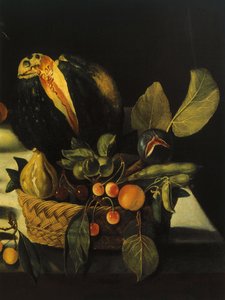 Still Life with Flowers and Fruit by Master of the Hartford Still Life (detail)