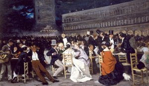 A cafe in Piazza San Marco, by Michele Cammarano