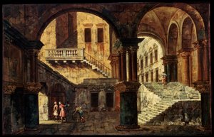 Courtyard with a Staircase