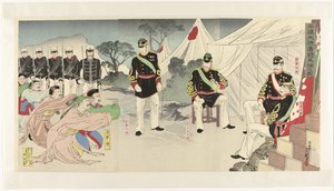 Chinese Generals Captured Alive at the Victory of Pyongyang by Migita Toshihide