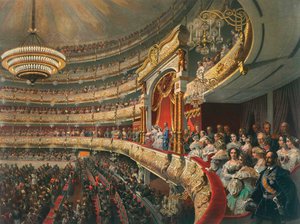 Auditorium of the Bolshoi Theatre, Moscow, Russia, 1856